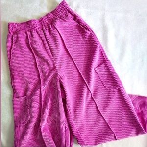 Urban Outfitters Pink Wide Leg Wide Wale Corduroy Pants S